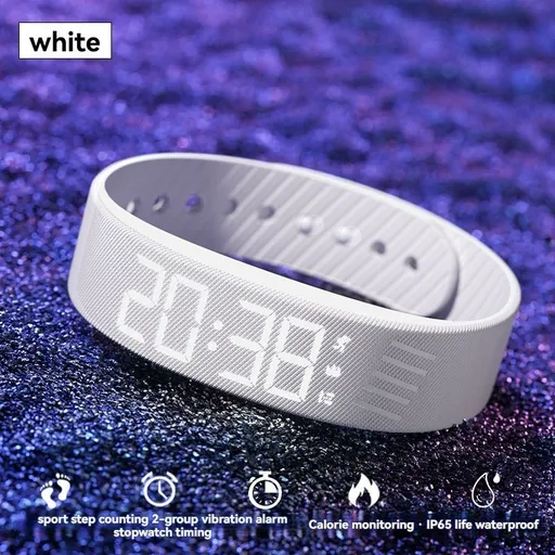 Women'S Watch Multifunctional Watch Alarm Watch Pedometer Watch Timer Watch - White - Size 01