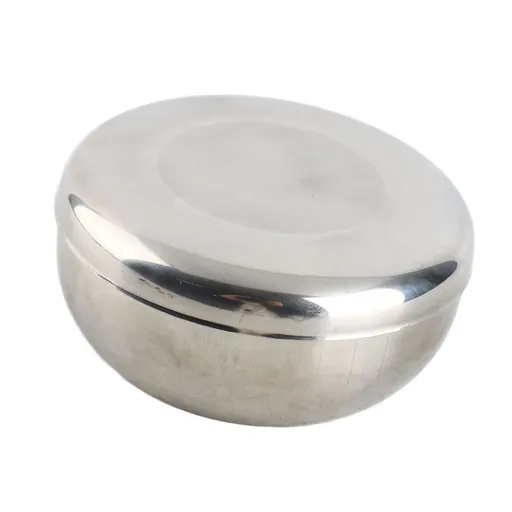 Stainless Steel Rice Bowl with Lids Multiple Purpose Single Layer Mixing Bowl for Home Kitchen Small 10x4cm