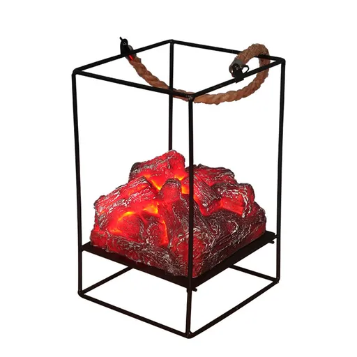 Bonfire Lamp Flameless LED Light Fake Fireplace Lamp Iron Home Decoration for Room Type B 470g / 16.58oz 20x13x13cm / 7.87x5.12x5.12in