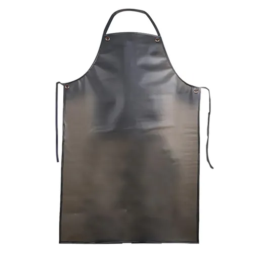 Black Waterproof PVC Apron, Heavy Duty Anti Corrosion Rubber Apron for Lab Cleaning Butcher and Barbecue, 80 x 55 cm