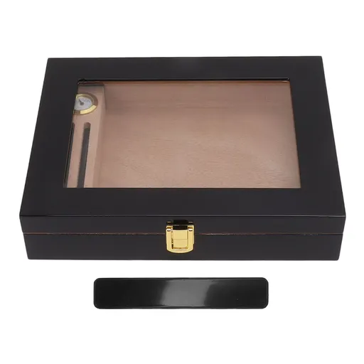 Cigar Humidors Box Transparent Window Cigar Humidor Mini Portable Cigar Box with Mechanical Hygrometer