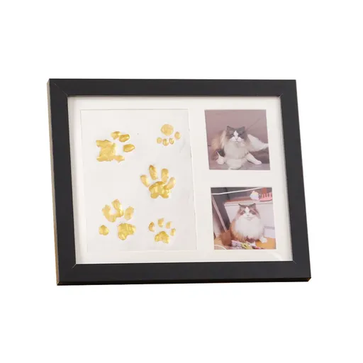 Keepsake DIY Handprint Footprint Photo Frame Kit for Pets or Memories - Black