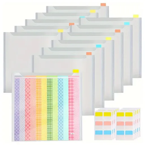 24PCS Scrapbook Index Tags Sure Here's A Product Title for Listing Envelope File Folder Paper Organizer with Sticky Tabs