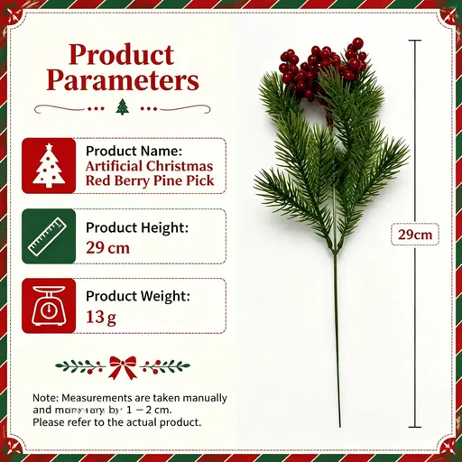 Christmas Artificial Pine Needle Stem Floral Pick DIY Wreath Supply SD58 2 Pcs Ideal Christmas Gift