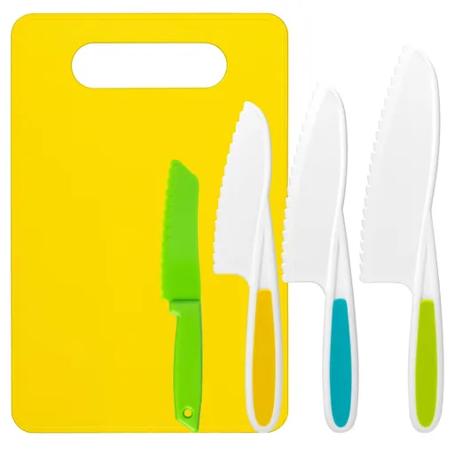 5 Pcs Kids Cooking Sets Real, Montessori Kitchen Tools, Kids Knife Set for Real Cooking, 4 Pcs Children's Safety Cooking Knives