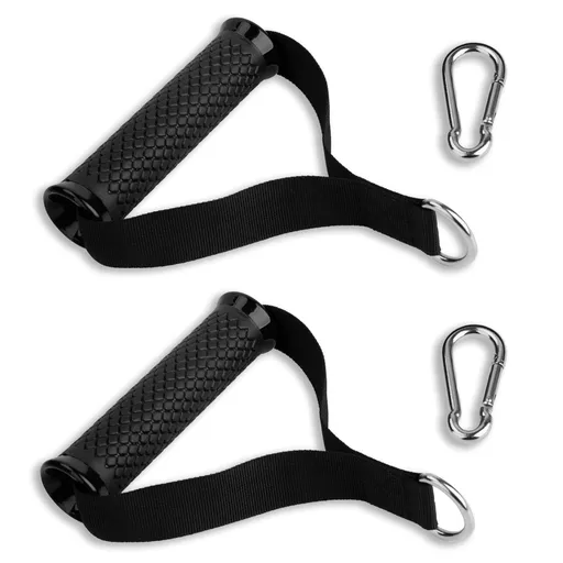 2pcs，Ultra Heavy Duty Exercise Handles, Cable Handles Gym Equipment Attachment, Double D-Ring Grips, Encrypted Webbing