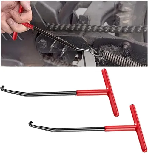 Motorcycle Exhaust Spring Hook, T Shaped Handle Exhaust Spring Hooks, Rubber Coating Exhaust Spring Puller Tool Fit for Vehicle Motorcycle Dirt Bike Removal, Installation Tool