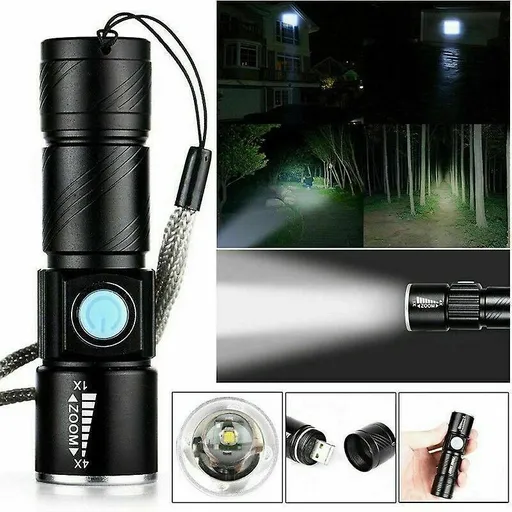 Rechargeable Aluminum LED Scuba Flashlight Waterproof Torch for Hiking & Diving