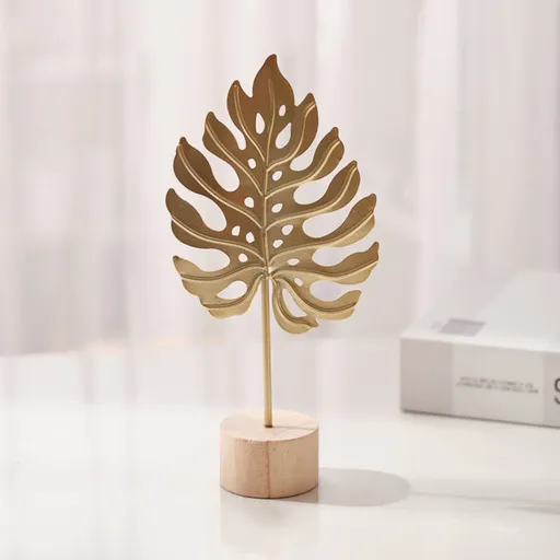 Leaf Decor Metal Golden Leaf Ornaments and Base Modern Simple Gold Leaf Table Sculpture for Living Room Bedroom Bookshelf Desktop Decoratio, Valentines Day Decorations: Desktop Ornament Gold4