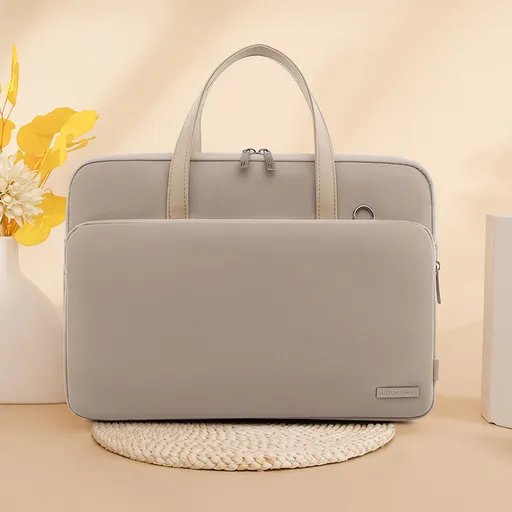 Cream card Chic Padded Laptop Bag for 15.6-Inch Notebooks - Versatile Shoulder Briefcase with Trolley Strap