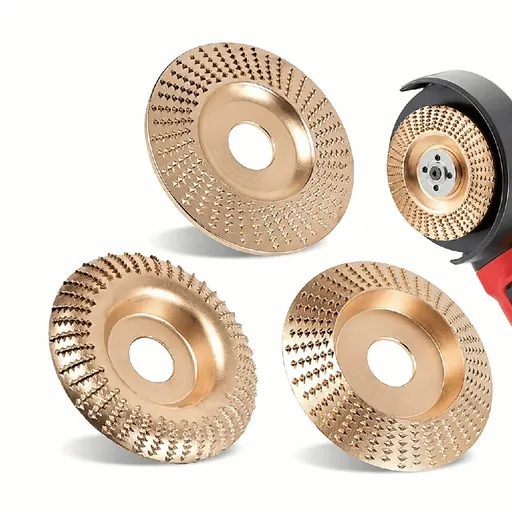 3PCS Wood Carving Disc, Upgrade Angle, Multi-Shape Grinding Wheel Set, Fast Wood Removal & Shaping for Cutting, Carving, Sculpting