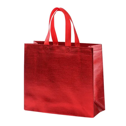 25PCS Embossed Non-Woven Tote Bag Fashion Shopping Gift Packaging Bag - Red-40*30*12cm