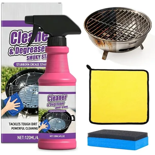 Grease Killer BBQ Spray, Fast-Acting Heavy-Duty Grill Degreaser Spray, BBQ Grill Cleaner, Heavy Duty Degreaser Cleaner Spray, Smoky Stains, And Stubborn Grease