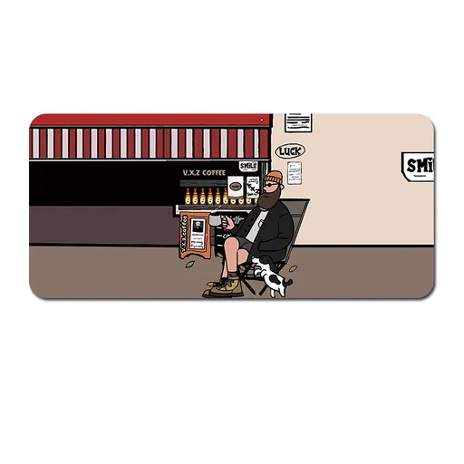 (80x30x0.4cm) Computer Desk Mat - Big Beard Uncle Series, Smooth Gaming Surface - Style 6