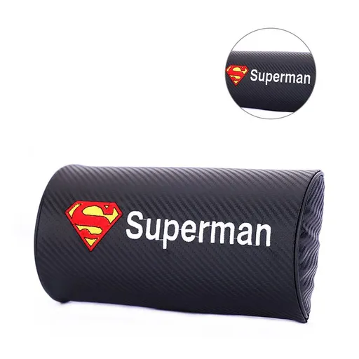 Car Headrest Pillow Carbon Fiber Pattern Superman Semi-circular head restraint