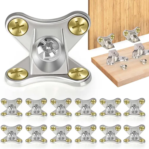 12 Pack L Bracket Detachable Corner Brace Removable Butterfly Corner Brace Heavy Duty Right Angle Corner Brace for Wood Furniture Cabinet Shelves Table Chair Bed