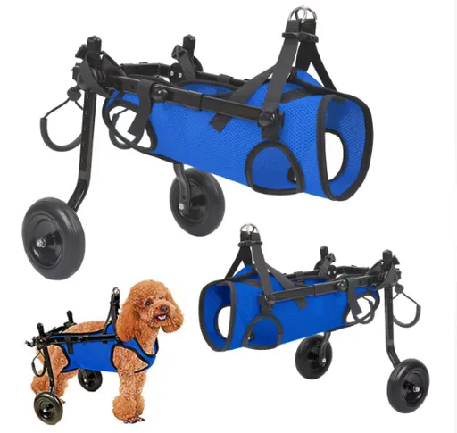 Medium Adjustable Dog Wheelchair - Mobility Aid for Disabled Pets with Back Leg Issues - Leg Brace & Hip Support(blue)