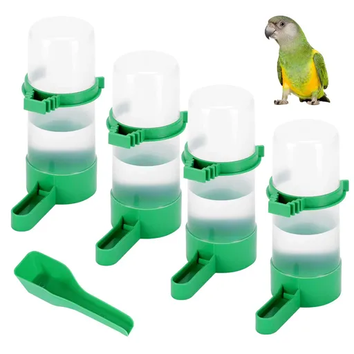 Bird Water Dispenser for Cage, 4pcs Bird Water Bowl 140ml Automatic No Mess Gravity Feeder Bird Watering Supplies for Pet Parrot