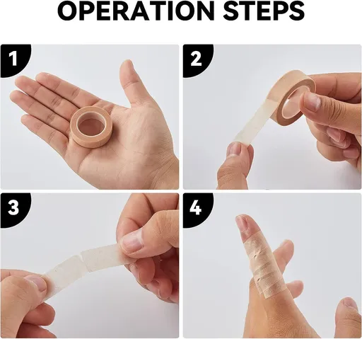 6 Rolls Flexible Skin Tape Breathable Nose Tape Self Adhesive Gauze Tape for Wound Injuries Swelling Sports, Beige (1.25cm*9.14m)
