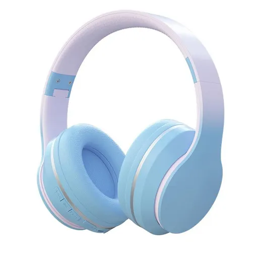 Foldable Wireless Over-Ear Headphones Bluetooth Headset with Mic Function Blue