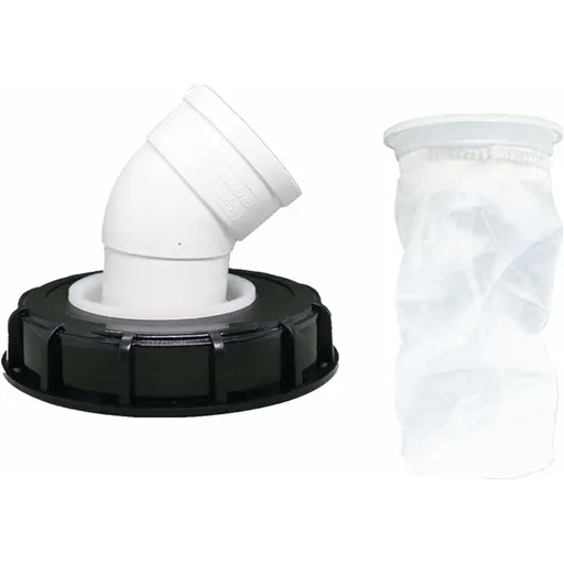 163mm Nylon Rainwater Filter with Lid, 45° Inlet, Washable, Compatible with IBC Water Tank DN 150