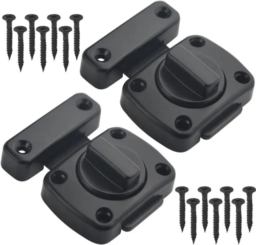 2 pieces - Door locks - swing door locks - zinc alloy door locks - bathroom door lock - security lock - door bolt - for home security, bathroom, bedroom, toilet - black