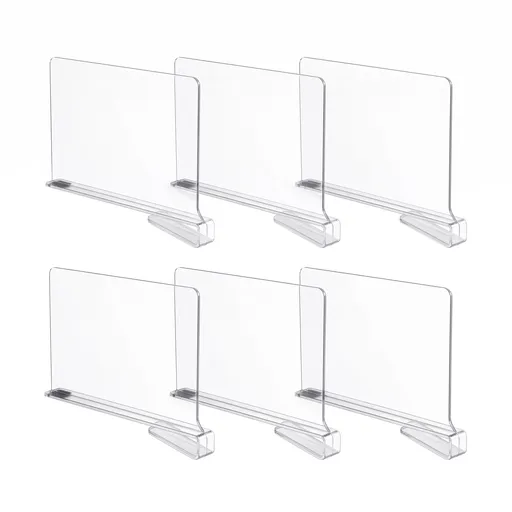 Artiss 6 Pack Closet Organizers and Storage Clear Shelf Dividers