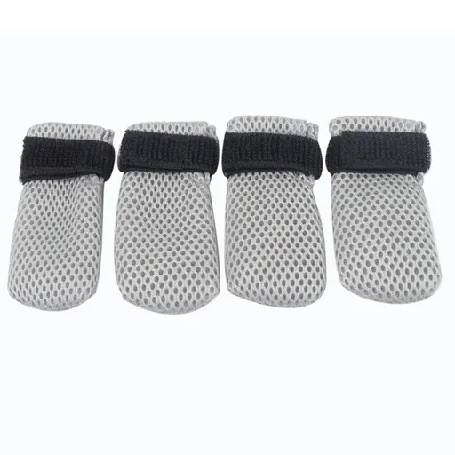 4 PCS Cat Mittens to Prevent Scratching,Mesh Breathable Cat Shoes,Adjustable Cats Anti Scratch Gloves,Suitable for Cats When Bathing and Nail Trimming(XL,Grey)