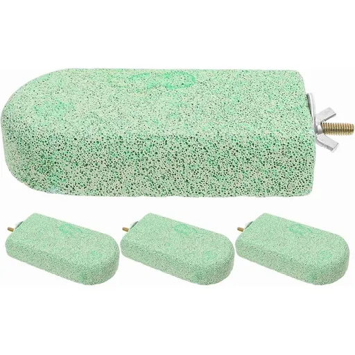 4pcs Lava Pumice Molar Block for Birds, Light Green, Porous Calcium Stone, Rough Surface, Claw Grinding and Beak Trimming