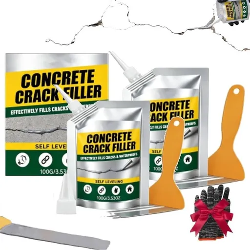 Waterproof Concrete Crack Filler & Sealant, 100G Adhesive Repair Compound with Precision Nozzle & Scraper, for Driveway Patio Sidewalk Foundation Concrete Surface