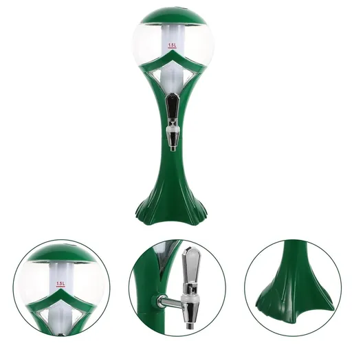 Large Green Plastic Beverage Dispenser with and Faucet, Party Drink Server for Outdoor Events