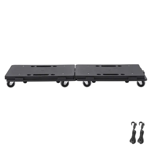 Furniture Dolly, 500 lbs Capacity Each Count, Furniture Mover with Wheels, Portable Moving Rollers 4 Wheels Heavy Duty, Small Flat Dolly Cart with Interlocking for Heavy Furniture, 2 Pack, Black