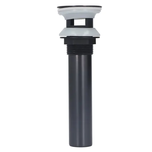 Waste Stopper Press Bounce Drain Assembly Non Overflow Stainless Steel Black for Basin Sink Bathroom