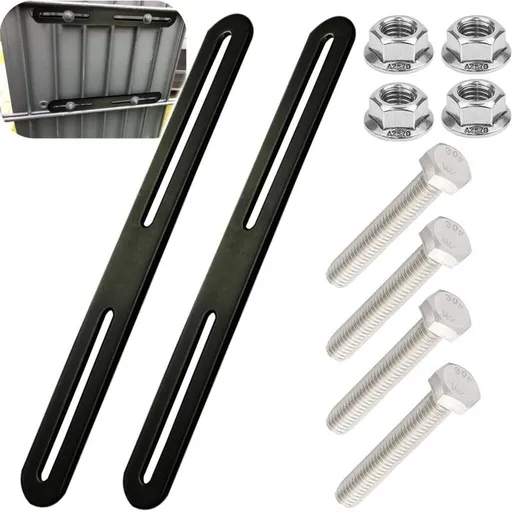 Kit of Holder Box Aux Lettres for Box Au Lettre 2 Kits for Fixer of Boxes Aux on of Portails or of Clotures Black, 215 X 24 mm, 24 mm, 215mm