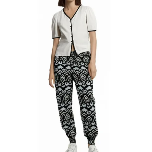 Womens Plus Size Baggy Harem Pants Bohemian Big & Tall Trousers in Black
