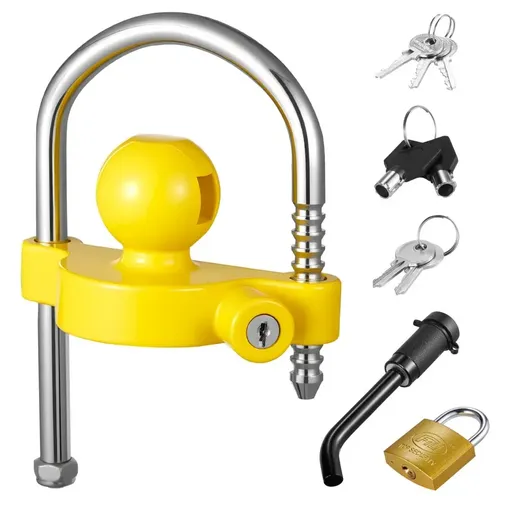 Trailer Hitch Lock Kit, Fits for 46 mm, 50.8 mm, 58.7 mm Couplers, Prying-Resistant, Boats, Trailers