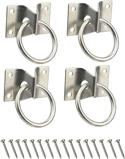 4PCS Cross Tie Ring for Horse,Block Hitching with Screws Horse Stall Stable -
