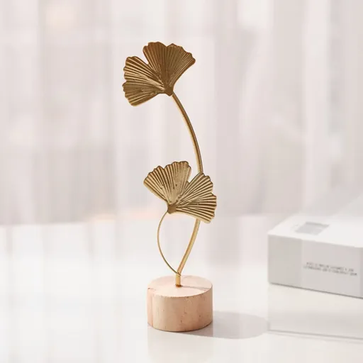 Leaf Decor Metal Golden Leaf Ornaments and Base Modern Simple Gold Leaf Table Sculpture for Living Room Bedroom Bookshelf Desktop Decoratio, Valentines Day Decorations: Desktop Ornament Gold1