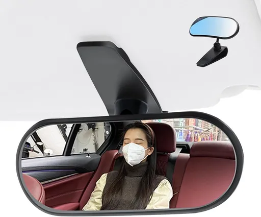 Baby Car Mirror with Wide Angle HD View, 360 Degree Adjustable Sun Visor Mirror for Rear-Facing Child Seats and Night Driving, 13.7 x 5.7 cm