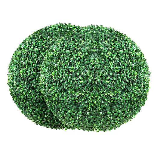 Artificial Topiaries Boxwood Trees, (2 Pieces), Ball-Shape Faux Topiaries Plant, All-year Green Feaux Plant Decorative Balls for Backyard, Balcony,Garden, Wedding and Home