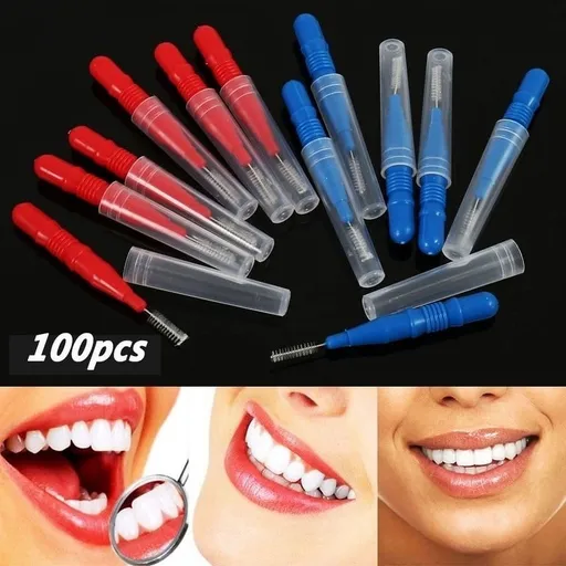 50/100 Interdental Brush Toothpick Cleaners Floss Cleaning Heads Oral Hygiene Brushes Dental Cleaning Tools