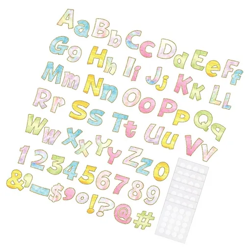 Watercolor Paper Letters Set for Classroom Bulletin Board and Wall Decoration, Assorted Colors for School and Home