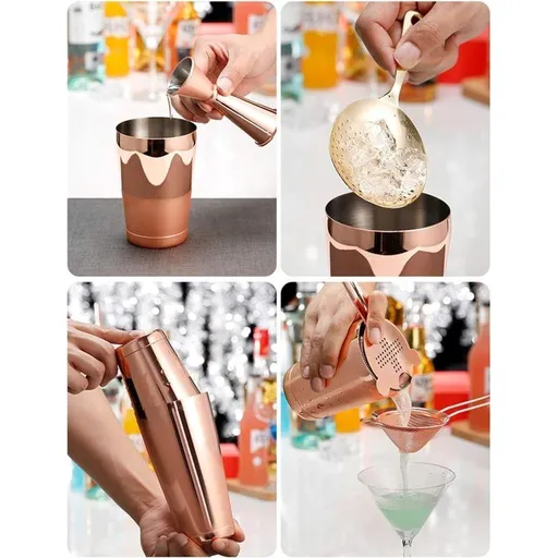 11Pcs Cocktail Making Set,Stainless Steel Cocktail Mixing Maker Kit for Bartender,750 Ml Cocktail Shaker Tool Set,Cocktail Set