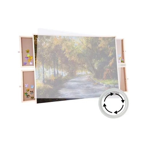 Social Hike Puzzle Board 1000 pcs - Rotating Tabletop with 4 Drawers and Cover