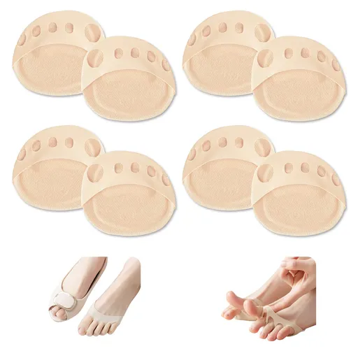 4 Pairs Ball of Foot Cushions Forefoot Cushion Pads for Women High Heels Reusable Metatarsal Foot Pads for Pain Relief Invisible