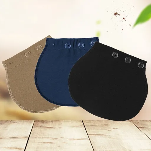 3-Pack Adjustable Waist Button Repair Patch Elastic Band for Pants and Jeans