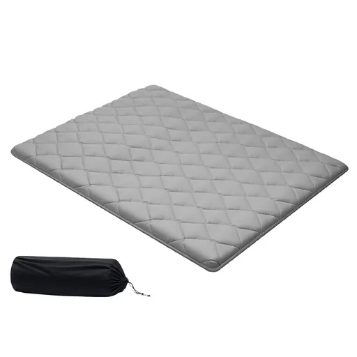 Japanese Tatami Mat, Queen Size Foldable Japanese Tatami Mattress, Futon Mattress with Storage Bag & Fastener, 9-Layer Floor Mat for Sleeping, Dorm, Meditation, Yoga, 2032 x 1524 x 63.5 mm, Gray