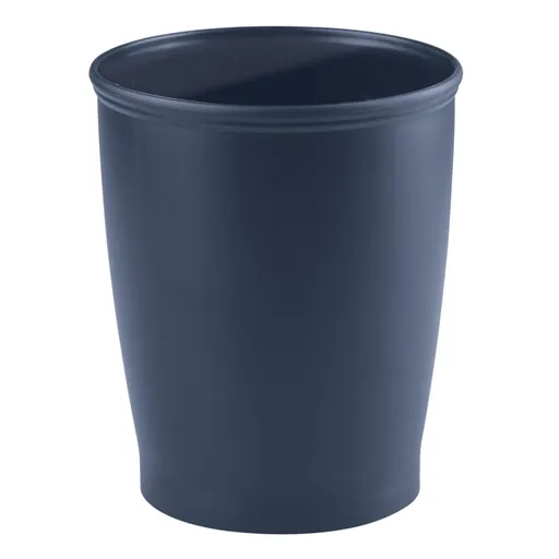 Small Plastic Bathroom Garbage Can - 1.6 Gallon/6 Liter Trash Can Wastebasket for Bathroom - Garbage Basket/Waste Bin for Bathroom, Rest Room - Hyde Collection - Navy Blue