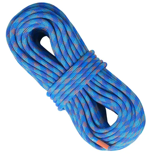 10.2mm Dynamic Climbing Rope, 40M(131ft) Outdoor Rock Climbing Rope 25KN Breaking Tension, Stretchable Fiber Rope with Steel Snap Hooks for Escape, Rappelling, Fire Rescue, Blue