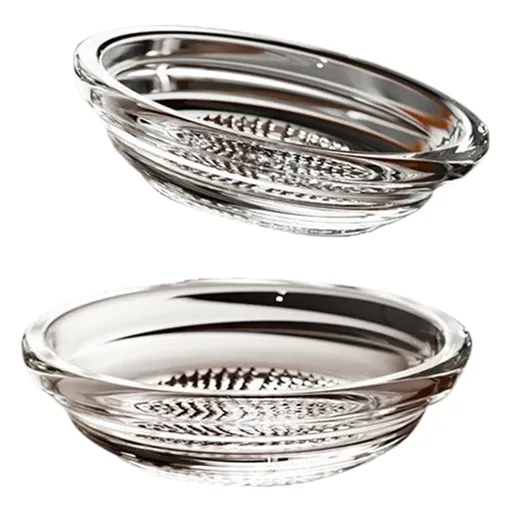 Garlic Grater Plate,Glass Ginger Shredder Dish with Peeler and Brush,Kitchen Zester Tool for Home Cooking and Baking Prep,3.86in,2 Pcs
